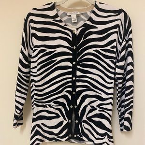 White House Black Market Snap-Up, Zebra print cardigan